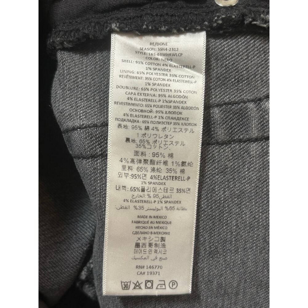 RE/DONE High Rise Cropped Leg Jeans Charcoal 27 - Picture 5 of 5